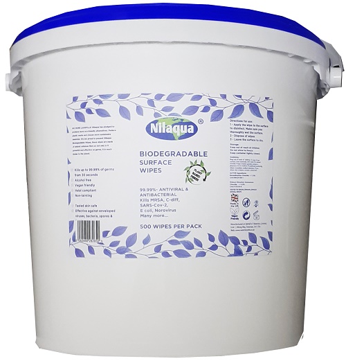 Biodegradable Surface Wipes Bucket of 500